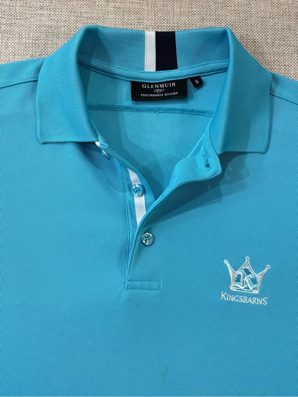 Kingsbarns Golf Links Glenmuir Polo Men’s Small Blue Scotland Performance